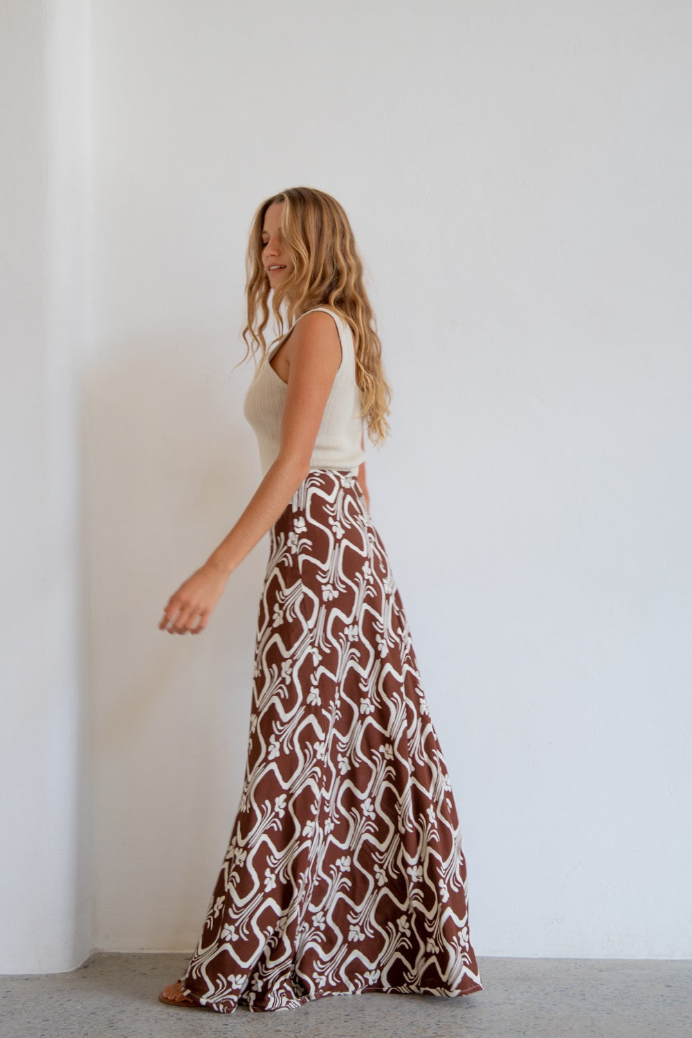 Carmine Bias Cut Maxi Skirt Rustica – VRG GRL