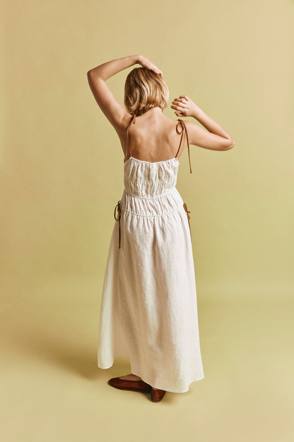 Lolita Linen Maxi Dress White