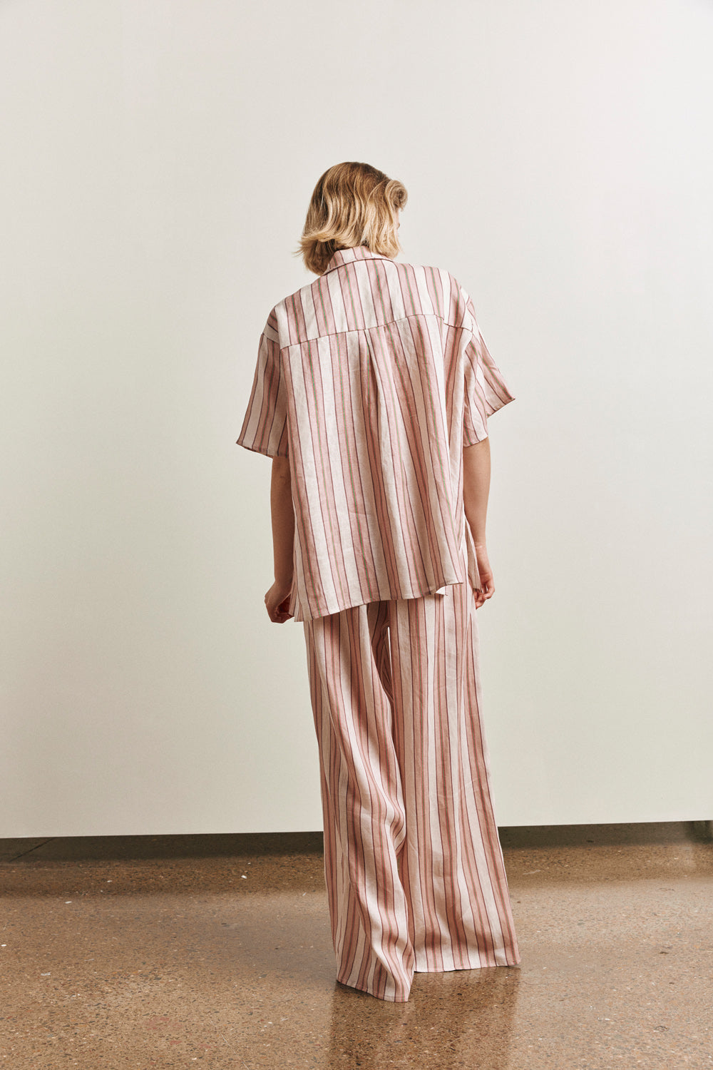 Leila Linen Shirt Pink Stripe