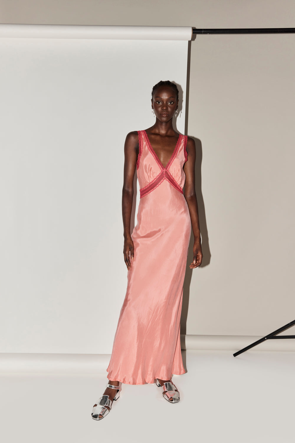 Meet Me On The Dance Floor Bias Cut Maxi Dress Coral