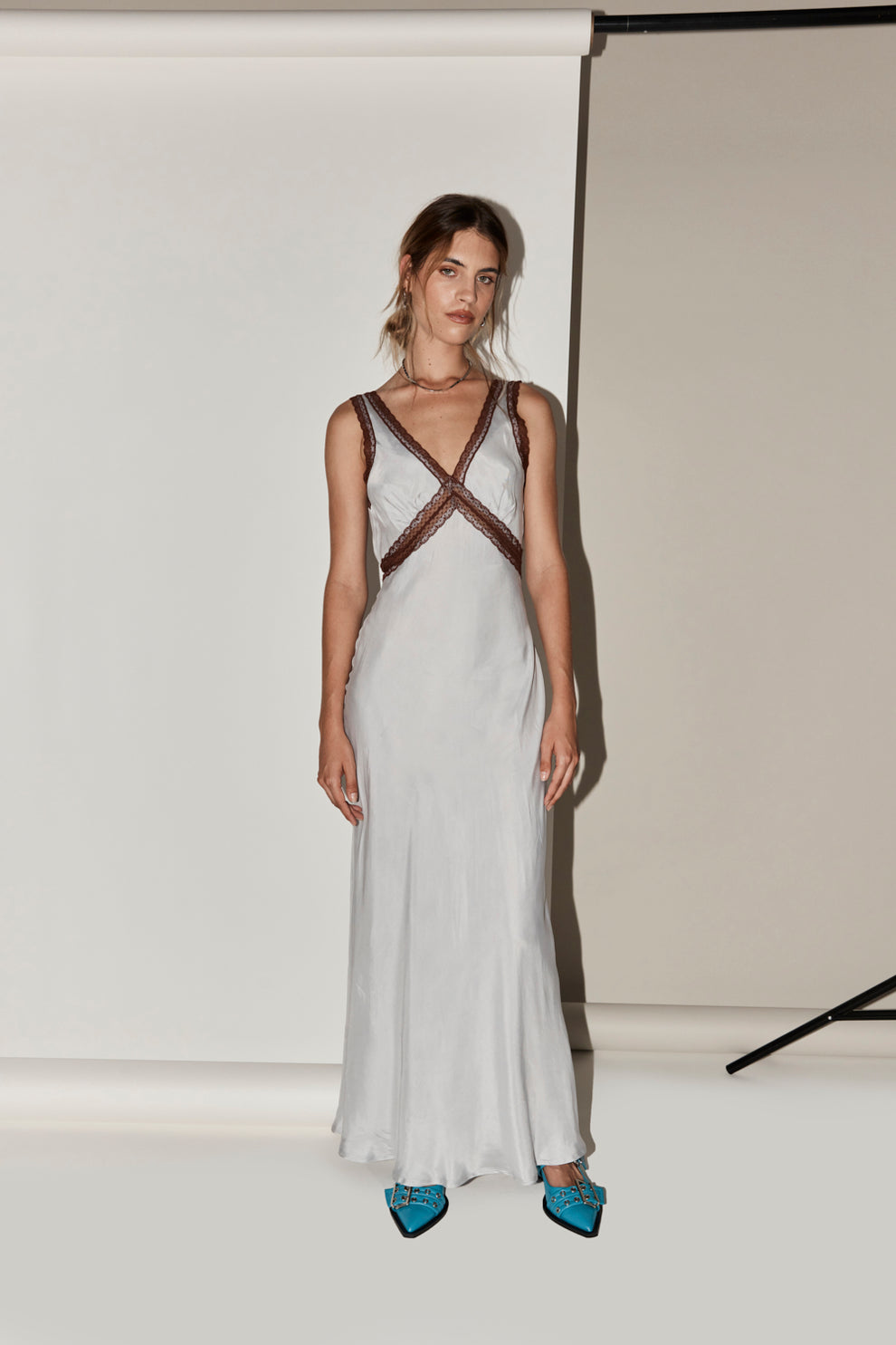 Meet Me On The Dance Floor Bias Cut Maxi Dress Powder Blue