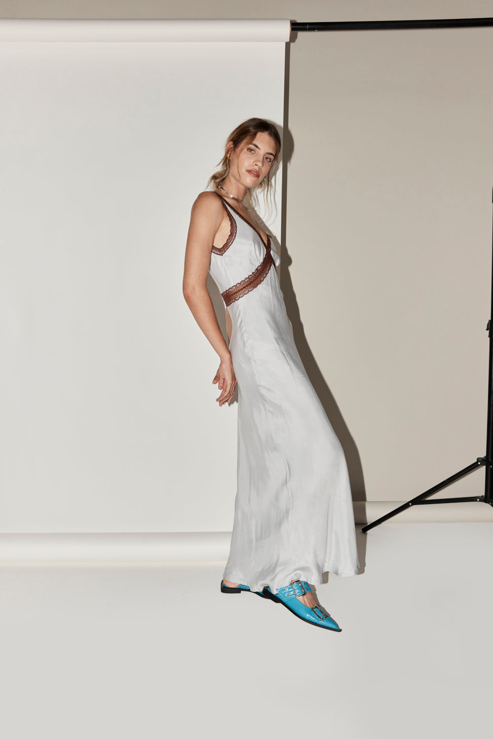 Meet Me On The Dance Floor Bias Cut Maxi Dress Powder Blue