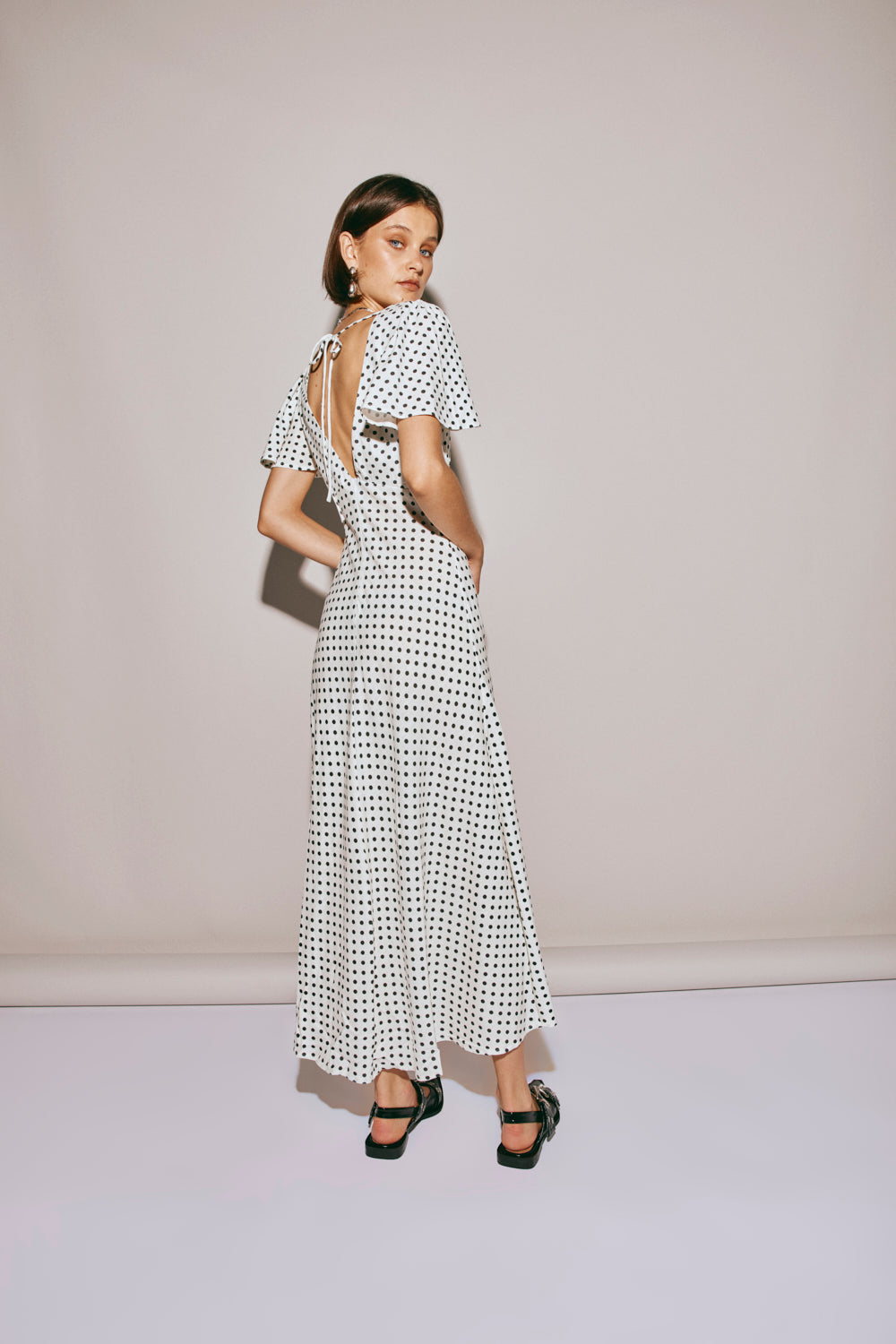 Summer Nostalgia Bias Cut Midi Dress White