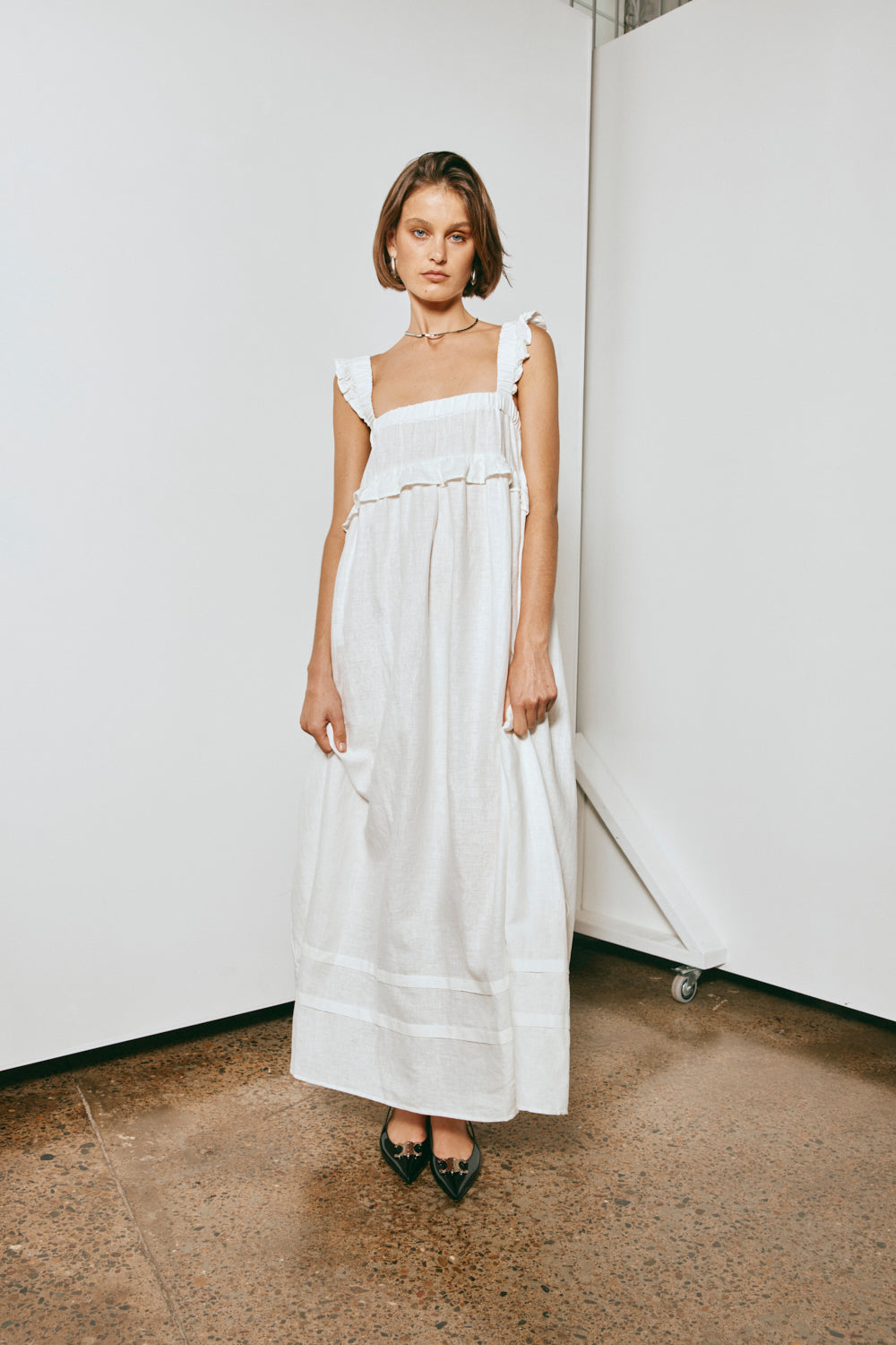 Curate & Create Smock Maxi Dress White