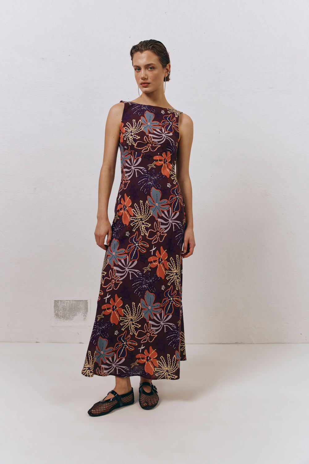 Art Of Bloom Bias Cut Maxi Dress Exotica