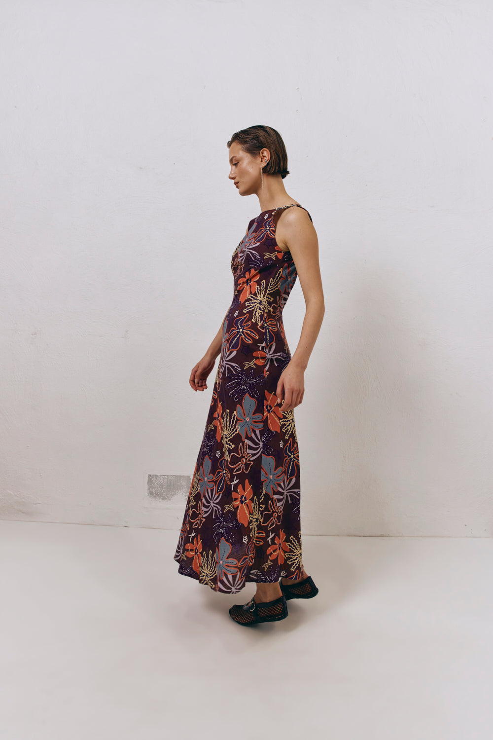 Art Of Bloom Bias Cut Maxi Dress Exotica