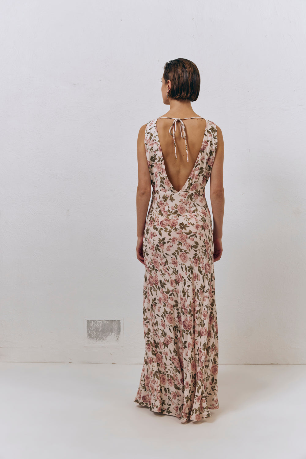Postcards From Italy Bias Cut Maxi Dress Rose