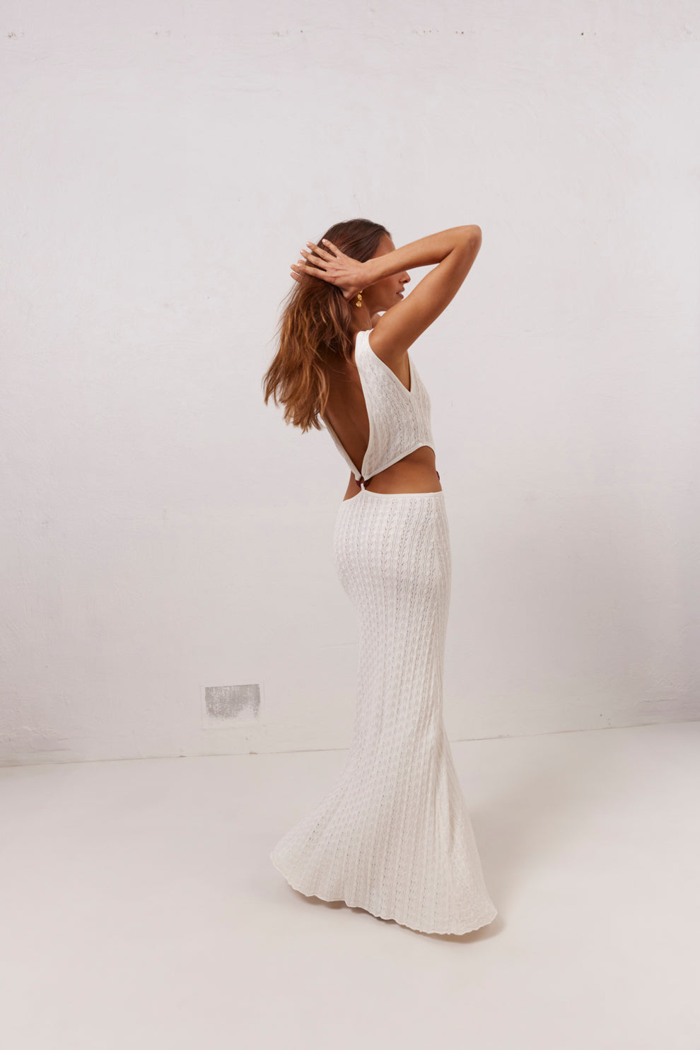 Collective Dress - Penne Knit Maxi Dress White third image