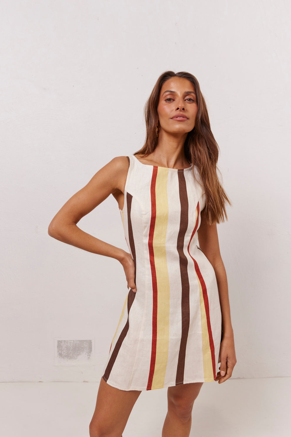 Collective Dress - Chloe Linen Mini Dress Ace fourth image