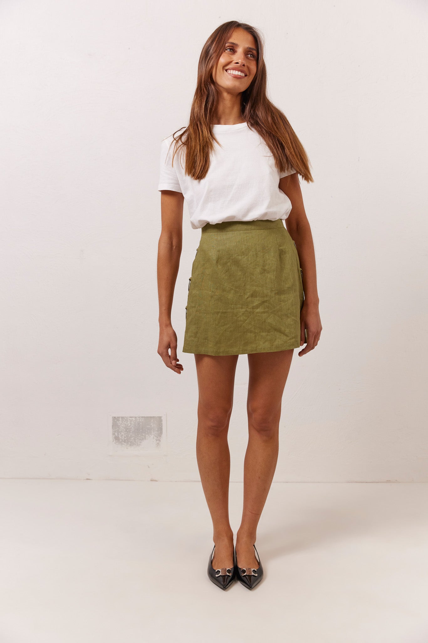 Bodycon skirt olive green best sale