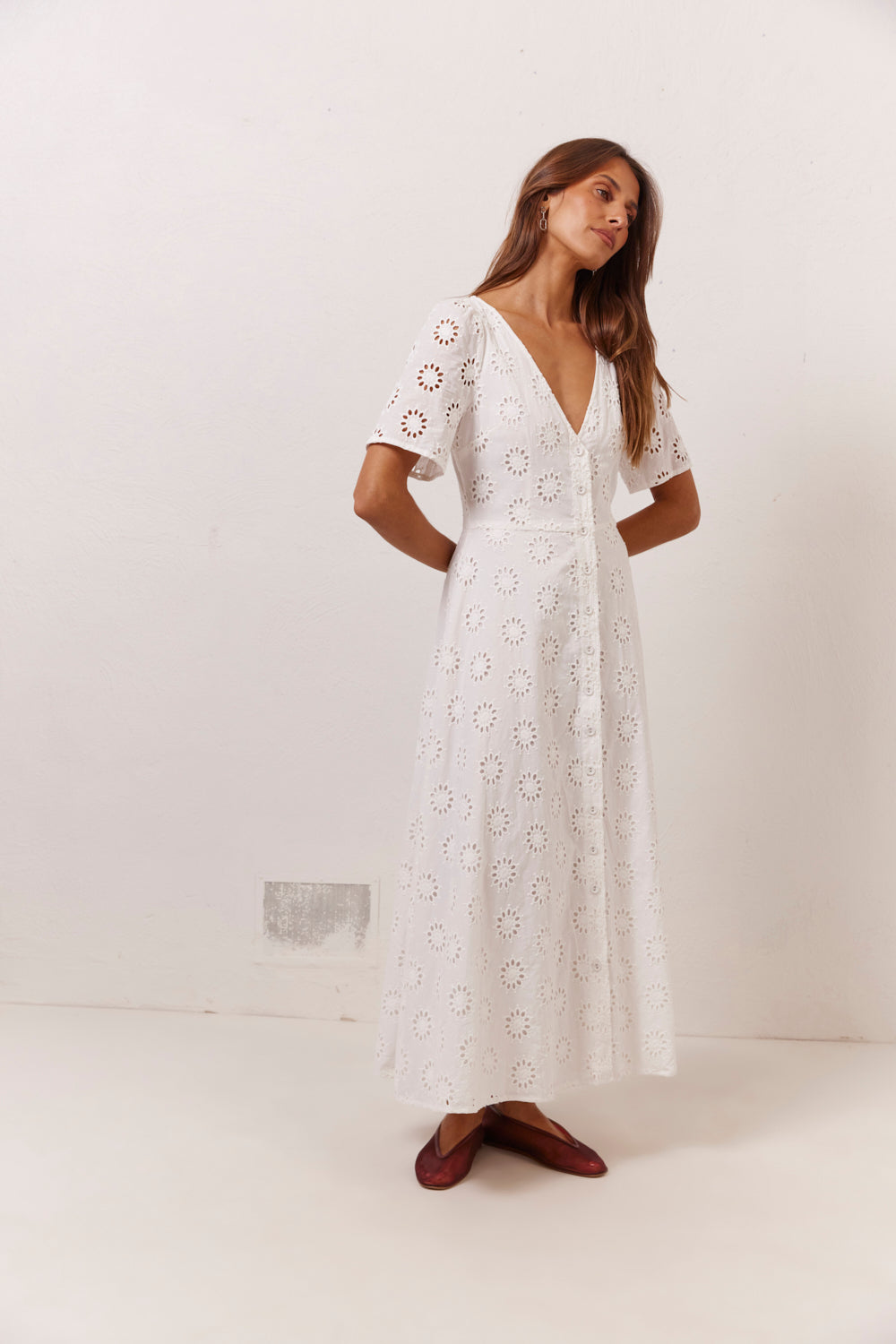 Maisie Midi Dress Anglaise 