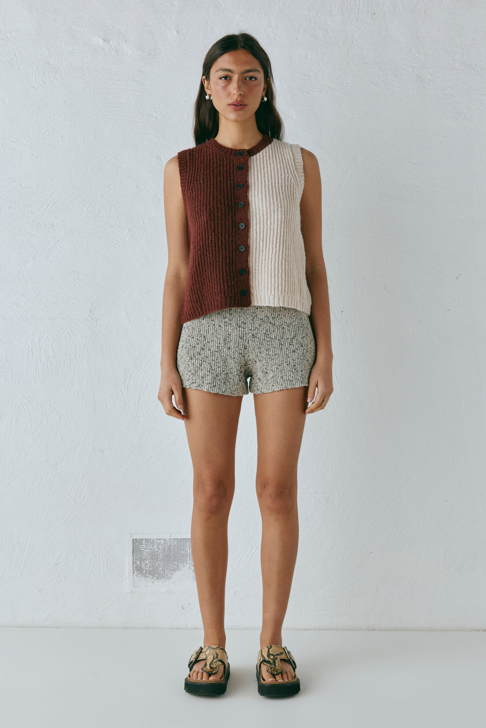 Bridgette Knit Vest Splice