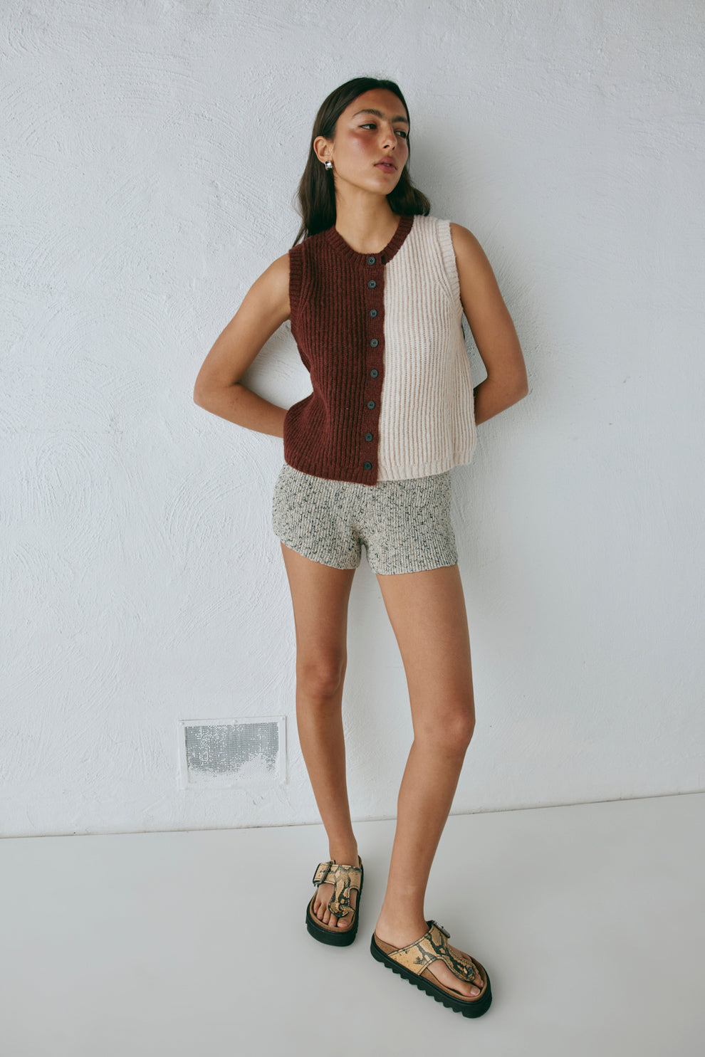 Bridgette Knit Vest Splice