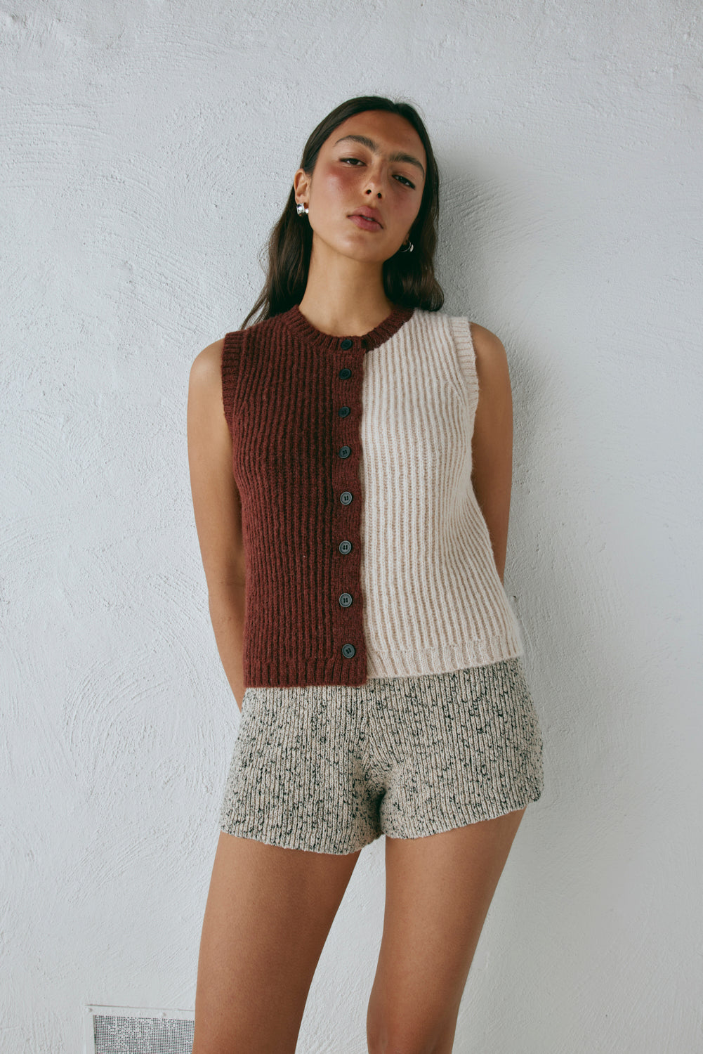 Bridgette Knit Vest Splice