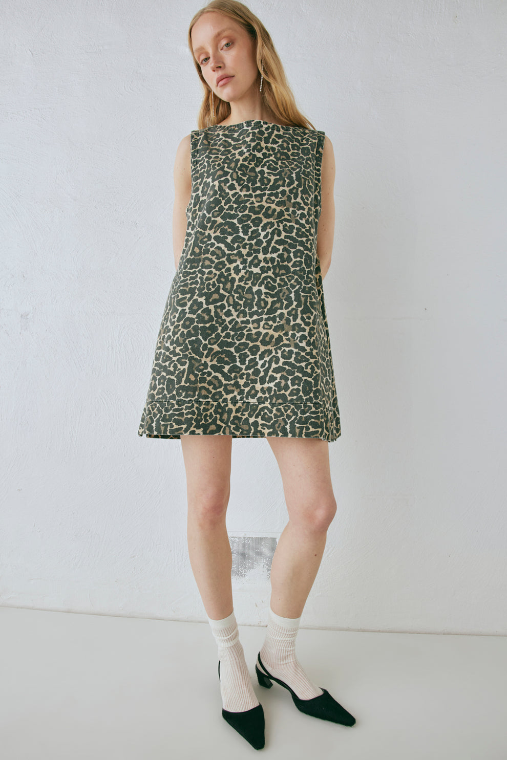 Zia Denim Mini Dress Leopard