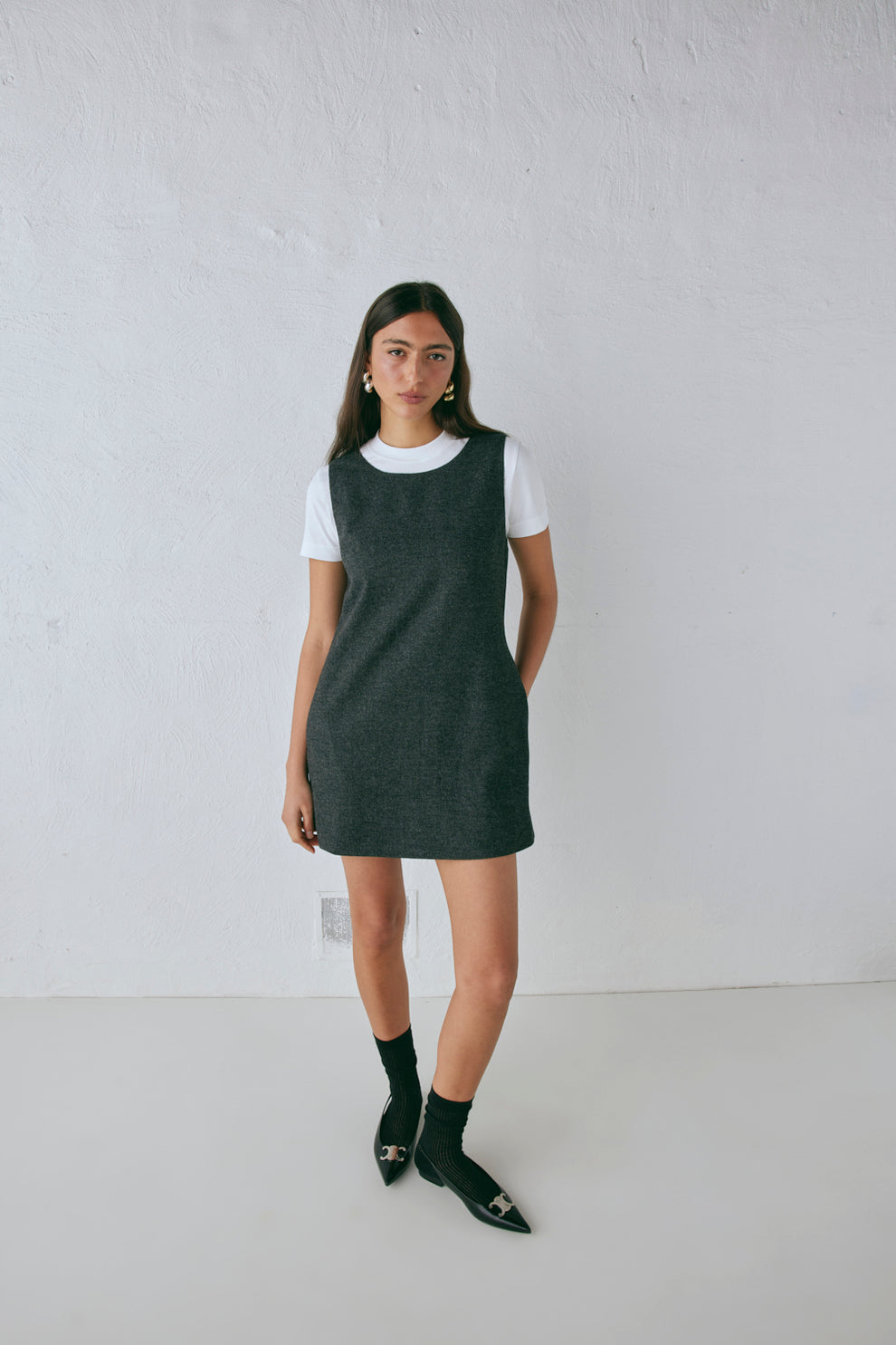 Vale Mini Dress Charcoal