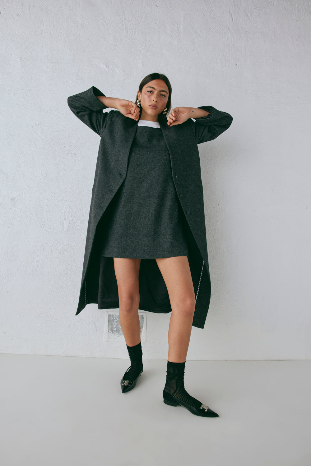 Vale Trench Coat Charcoal