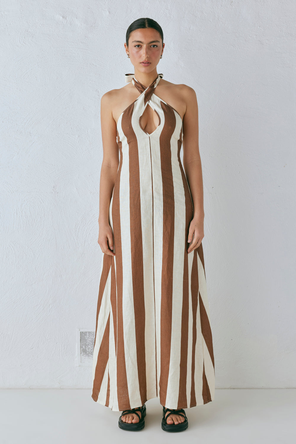 Polly Linen Maxi Dress Stripe