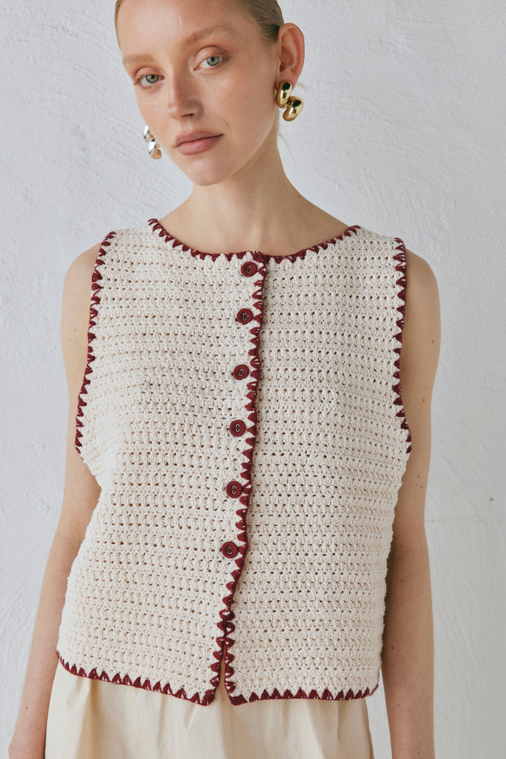 Stella Knit Vest Cream