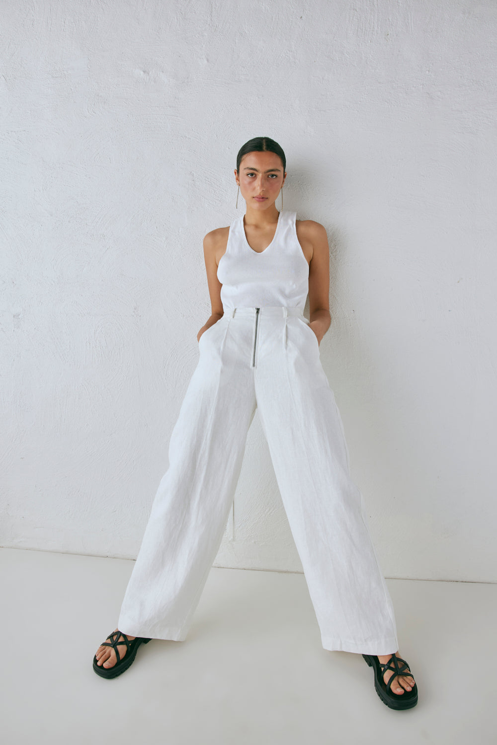 Nahna Linen Pants White