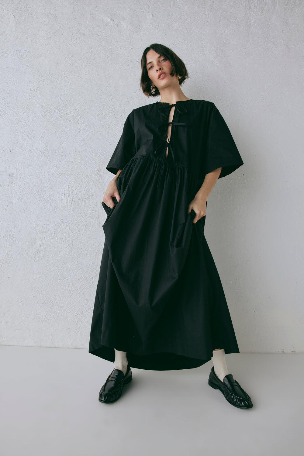 Naomi Smock Maxi Dress Black