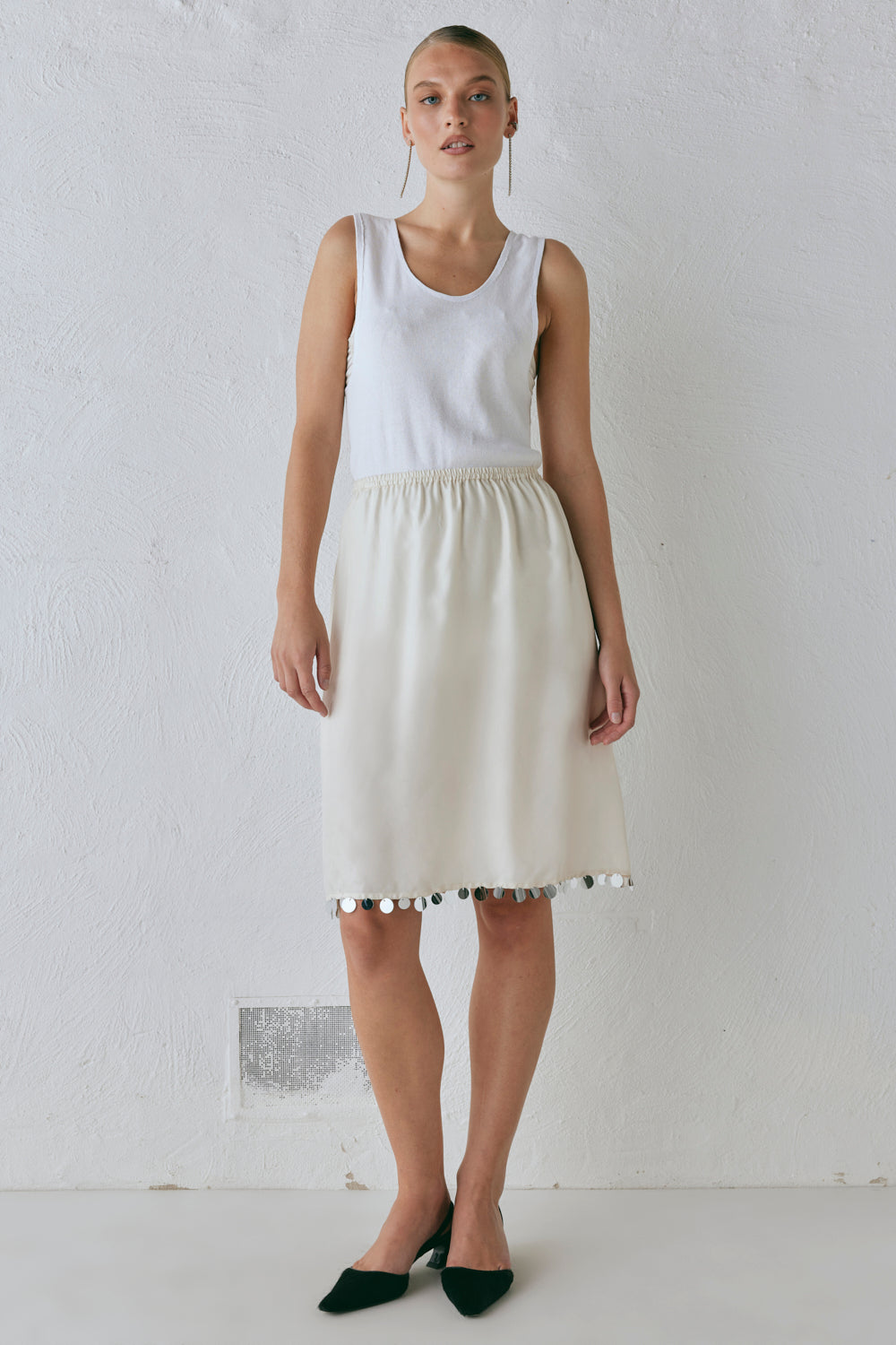 Spritz Midi Skirt Cream VRG GRL