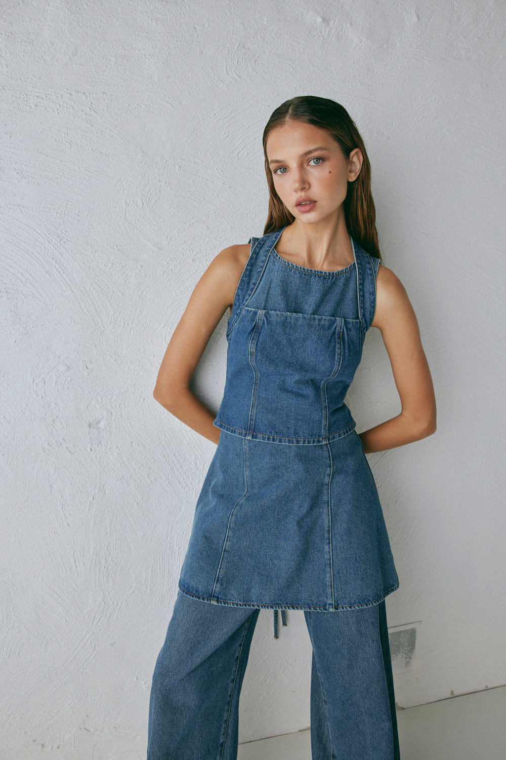 Anna Denim Top Blue