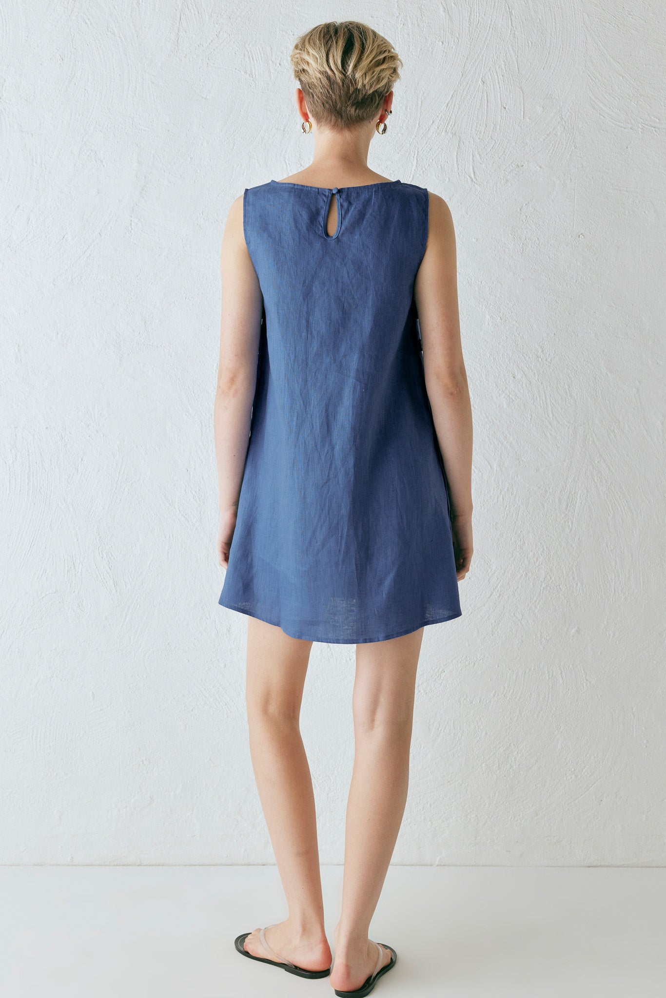 Annabelle Linen Mini Dress Blue