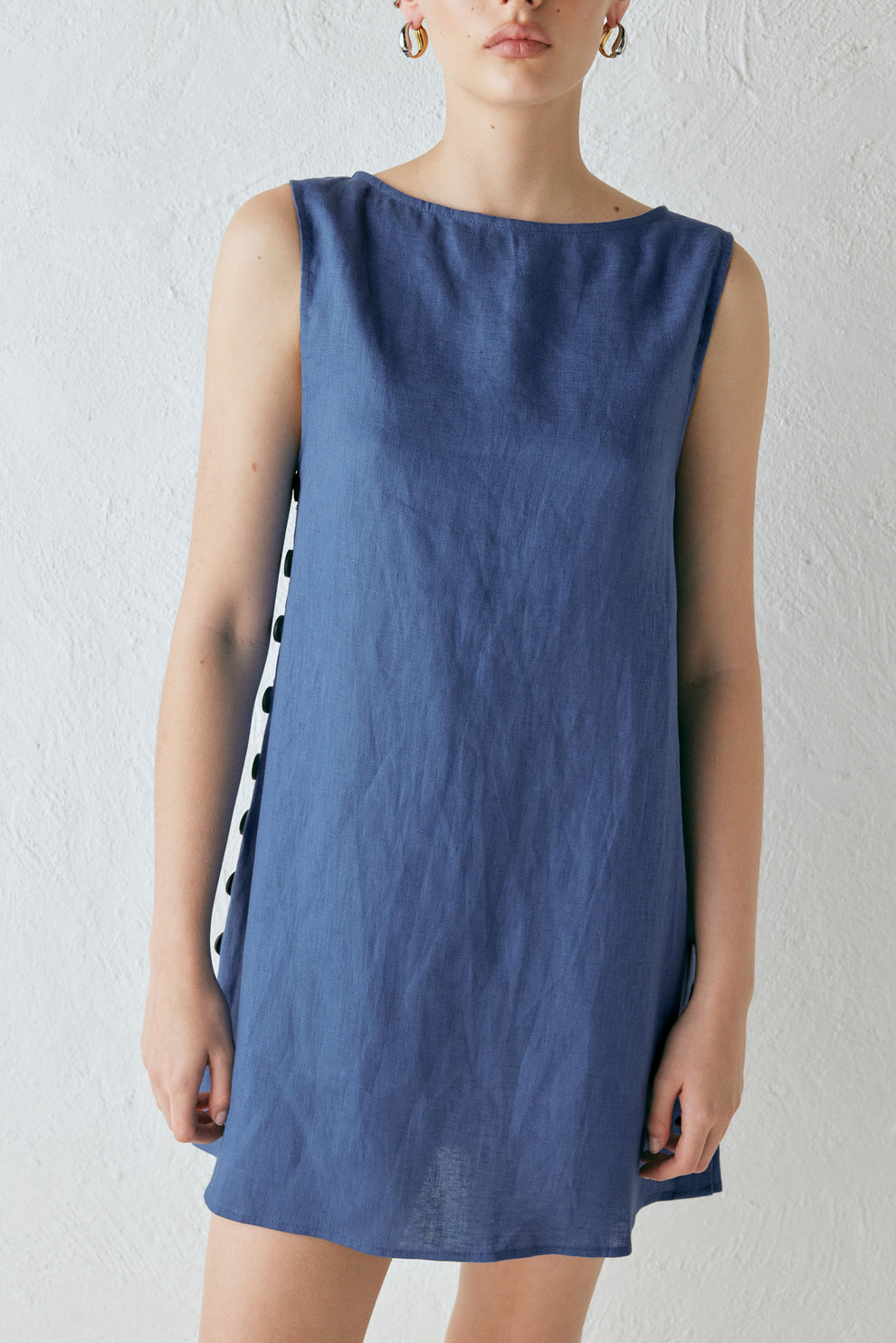 Annabelle Linen Mini Dress Blue