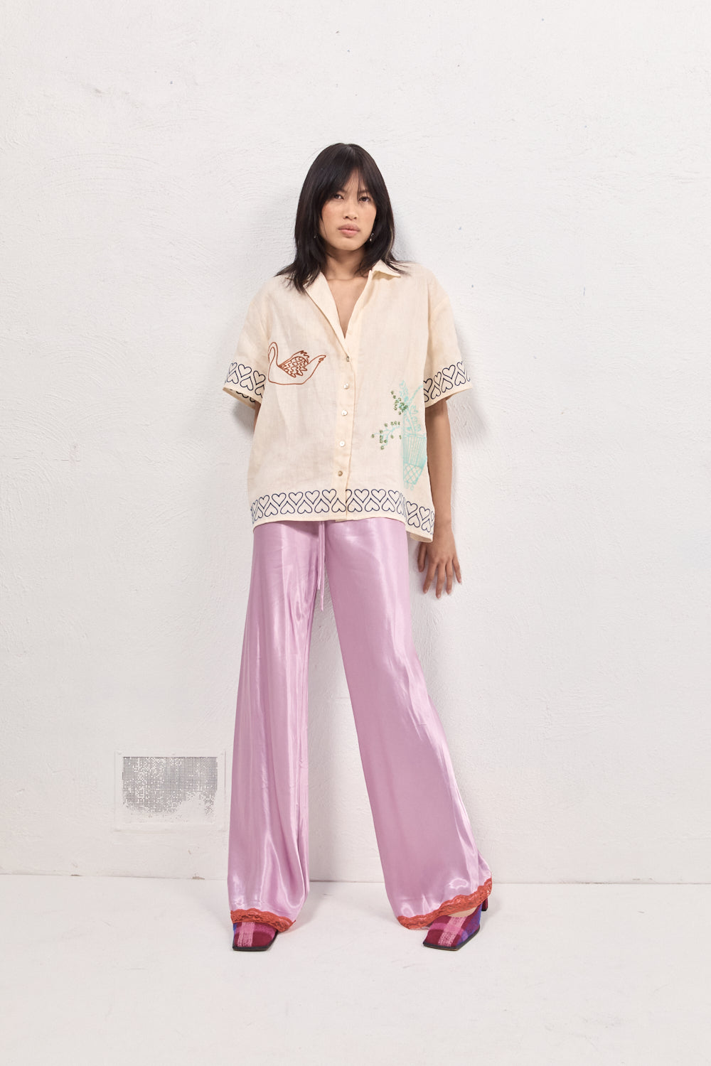 Josefin Satin Pants Lilac