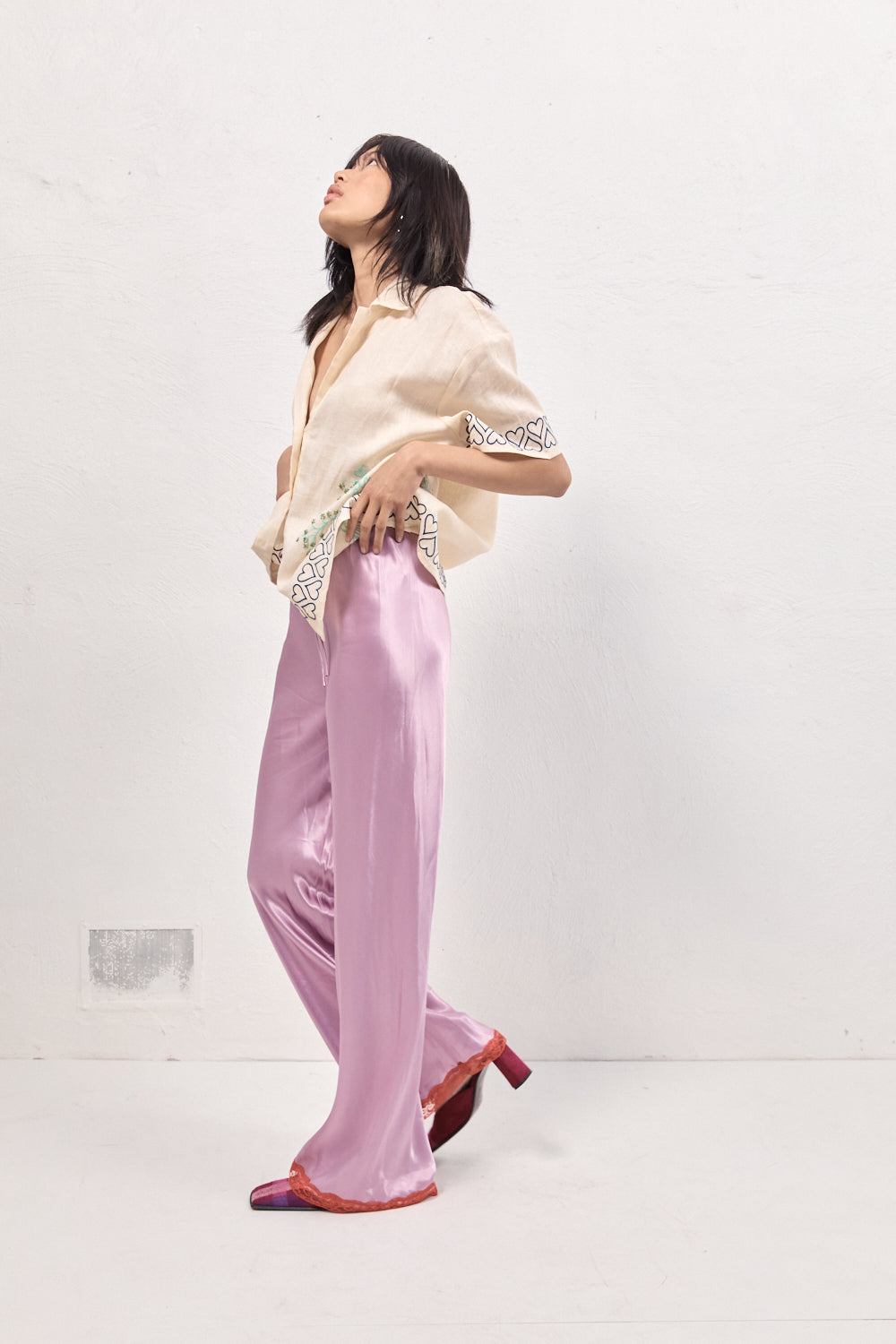 Josefin Satin Pants Lilac