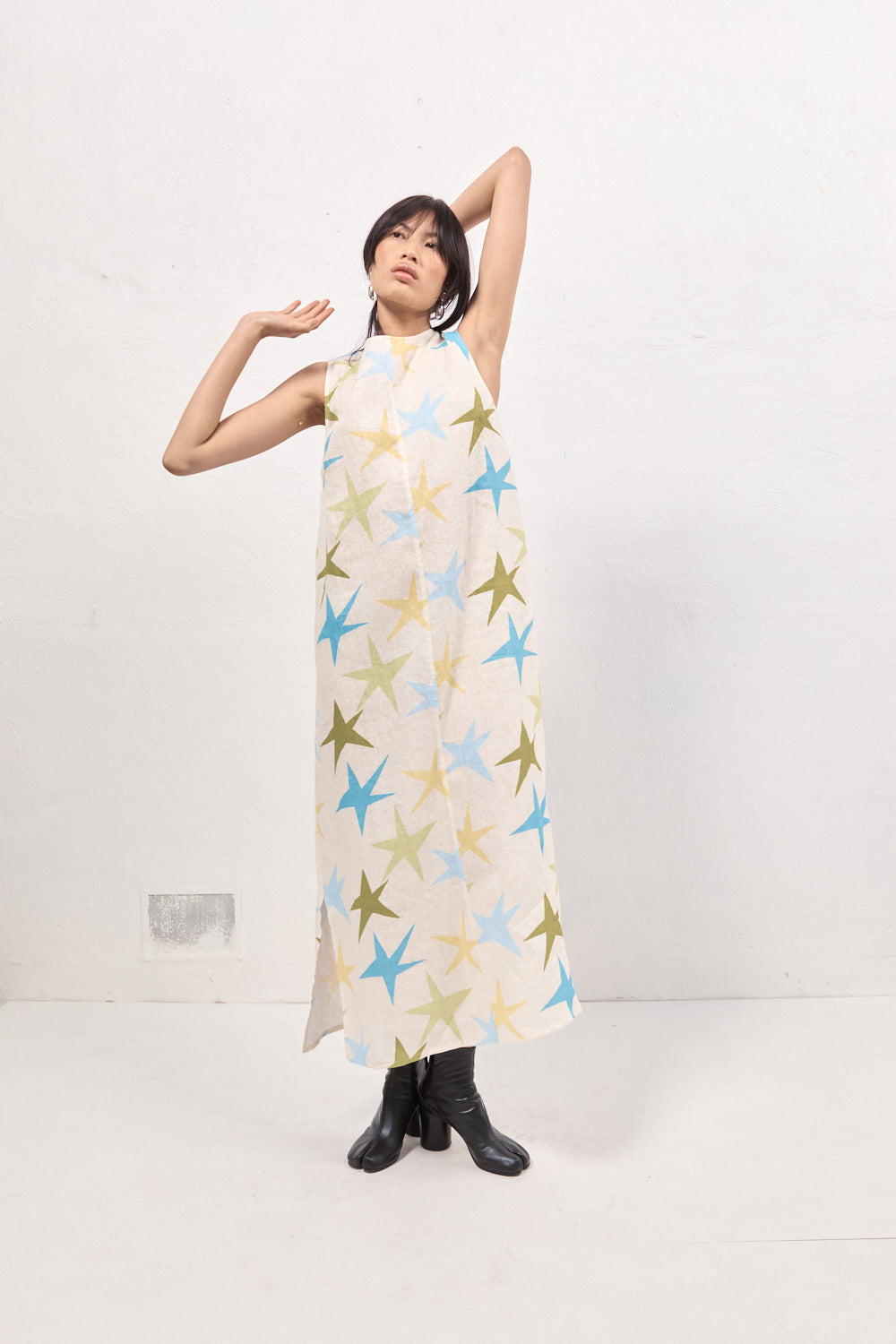 Ines Linen Maxi Dress Star – VRG GRL