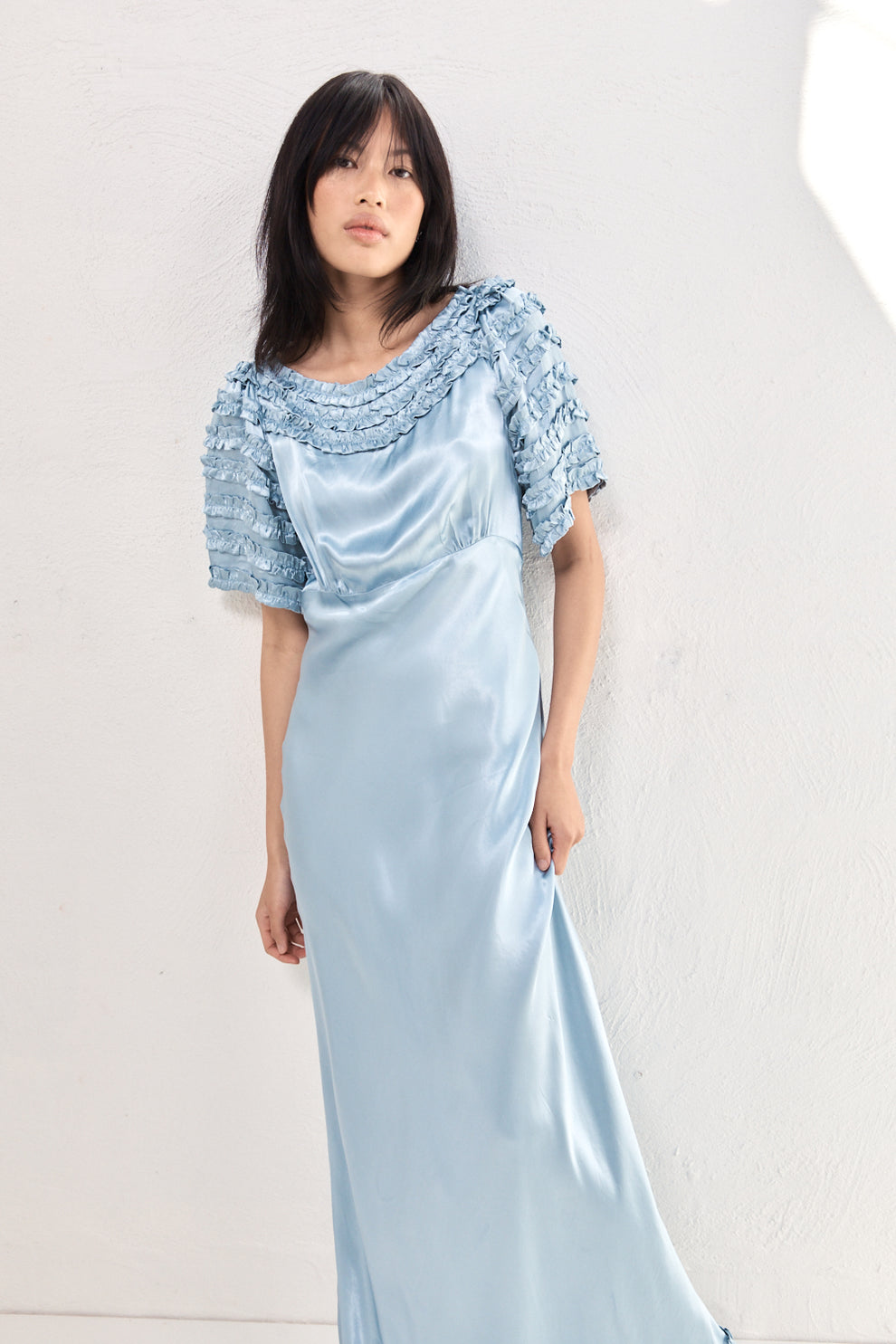 Freja Satin Maxi Dress Sky