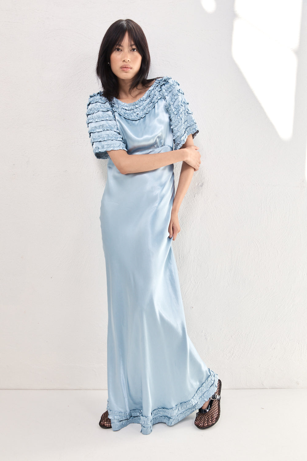 Freja Satin Maxi Dress Sky