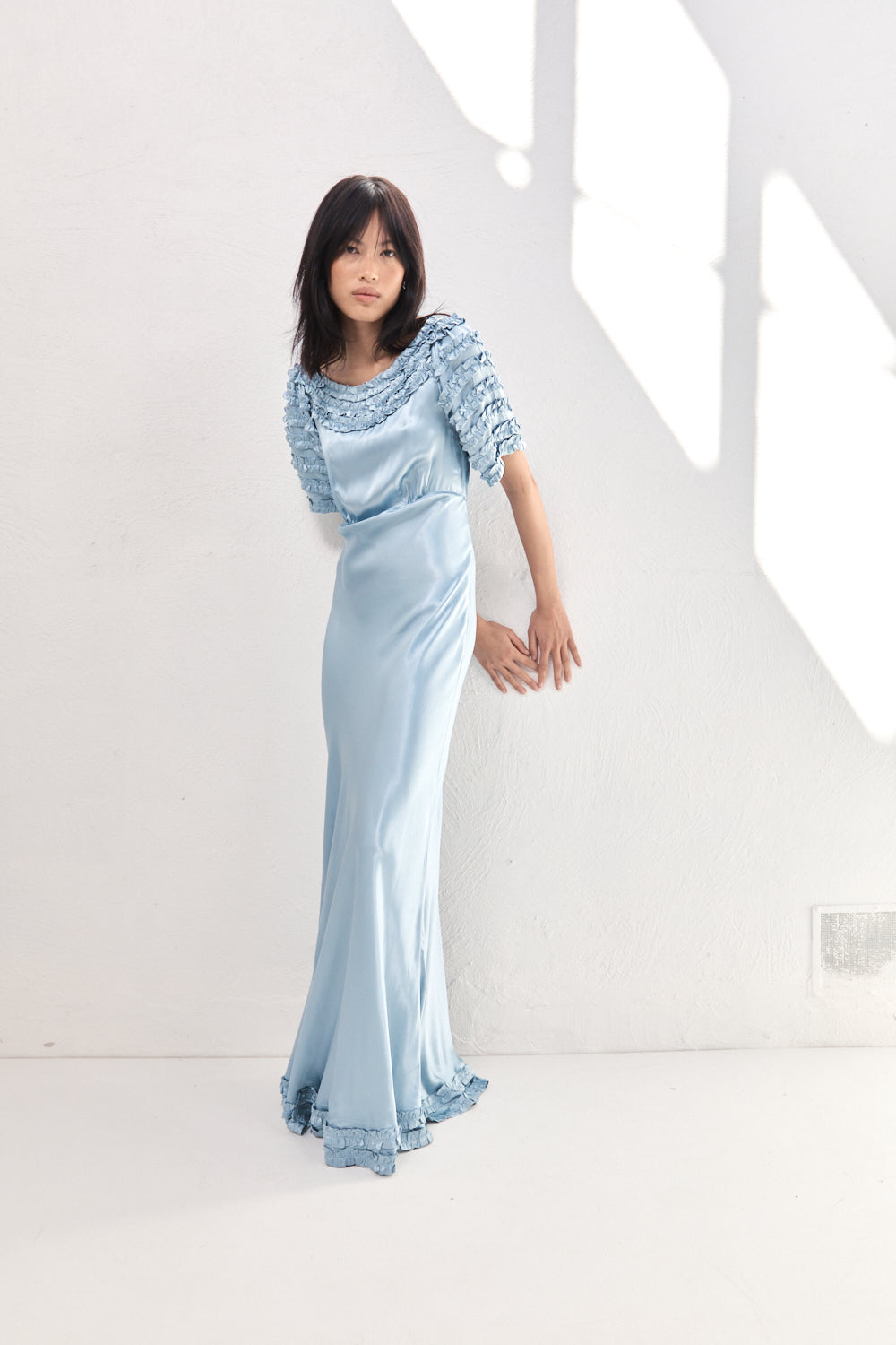 Freja Satin Maxi Dress Sky