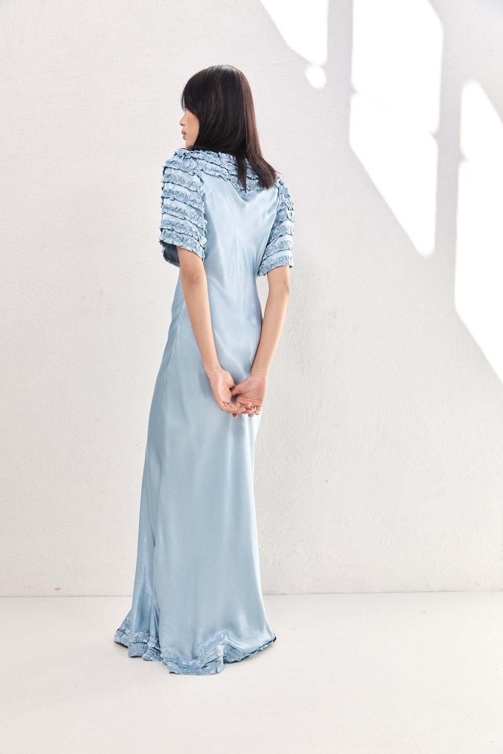 Freja Satin Maxi Dress Sky