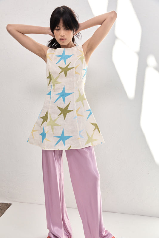 Esther Linen Mini Dress Star