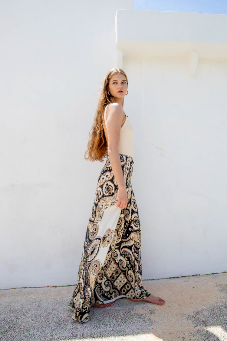 Bias Cut Maxi Skirt