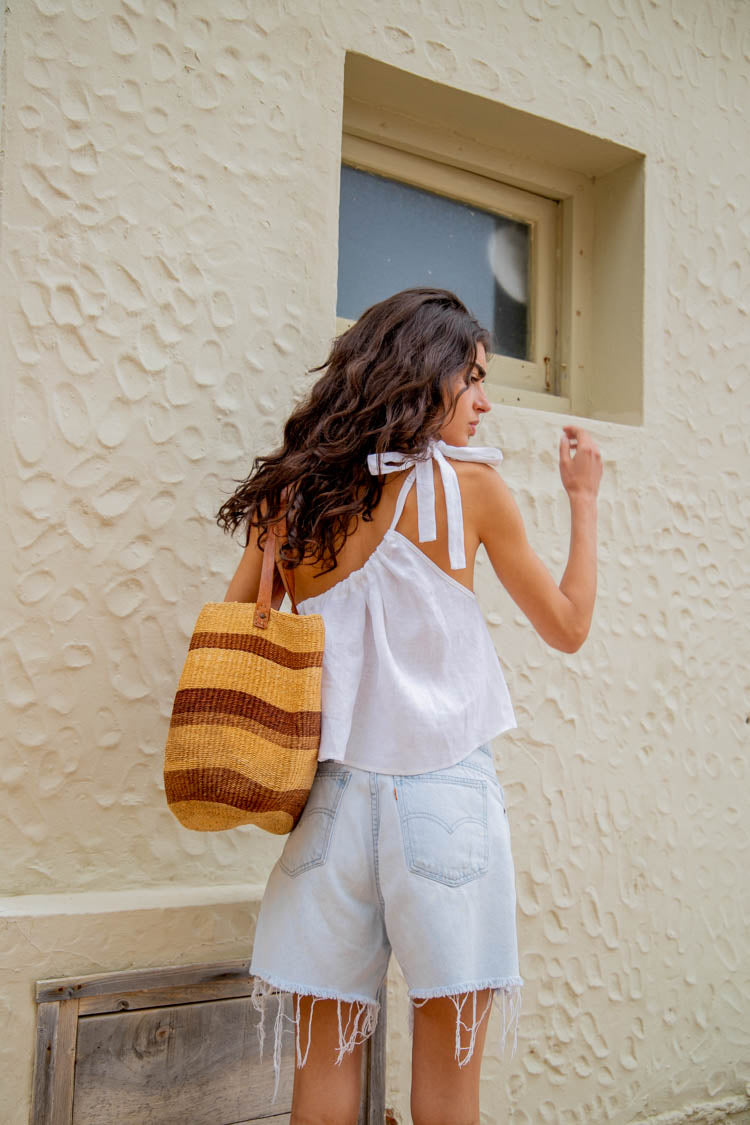 Slow Living Linen Top White