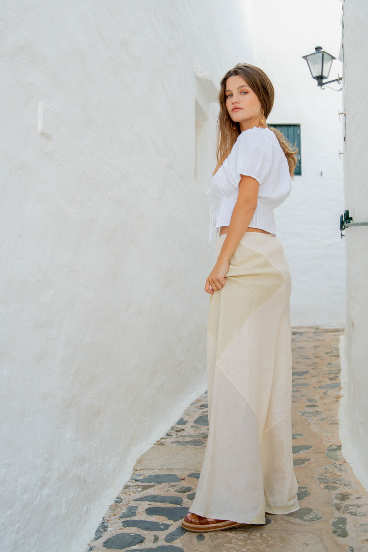 Verge girl clearance white linen skirt