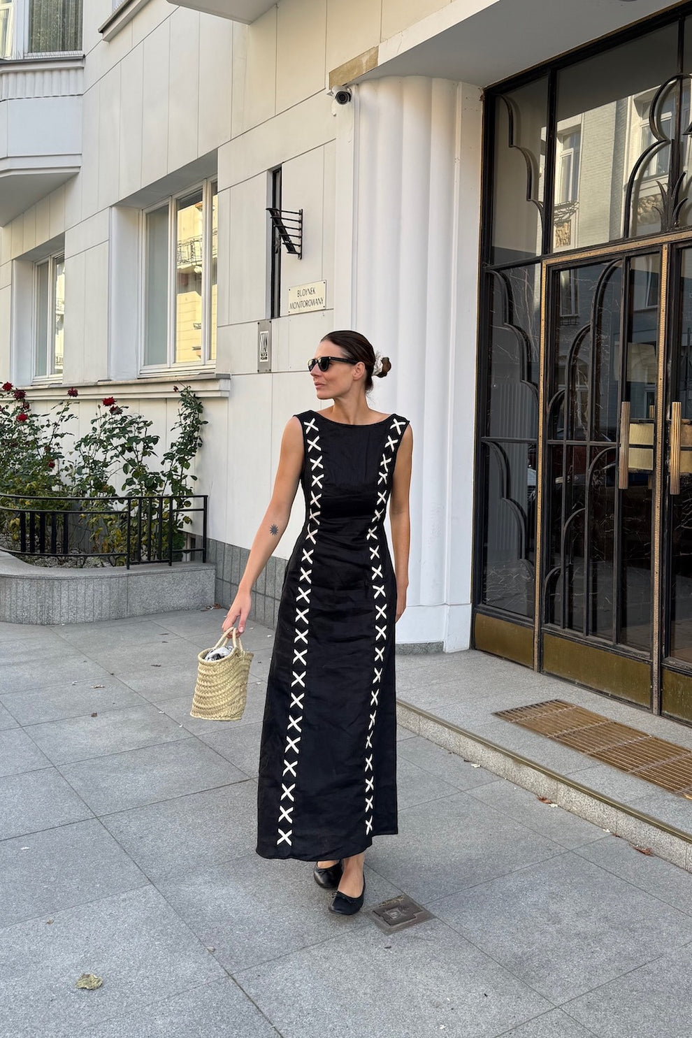 Maja Linen Maxi Dress Black