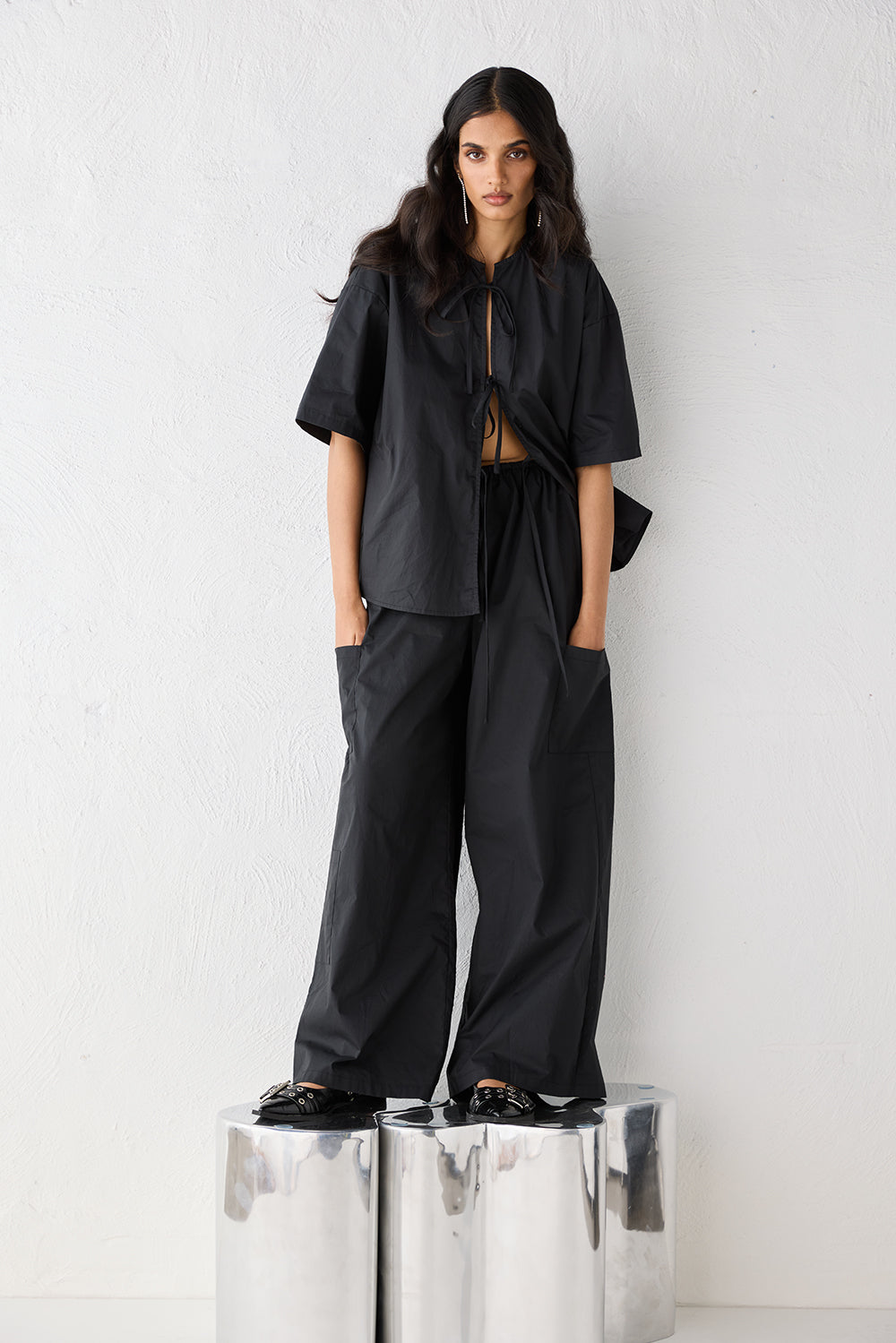 Naomi Smock Top Black