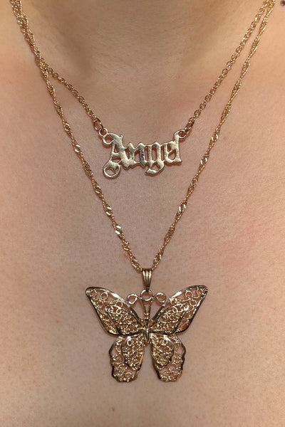 She's An Angel Necklace Set Gold – VRG GRL